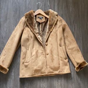 Tan coat with fur inside